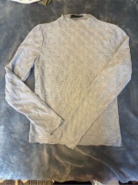 Textured Light Blue Long Sleeve Top